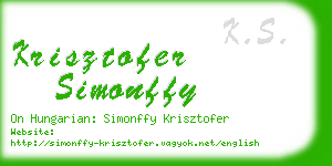 krisztofer simonffy business card